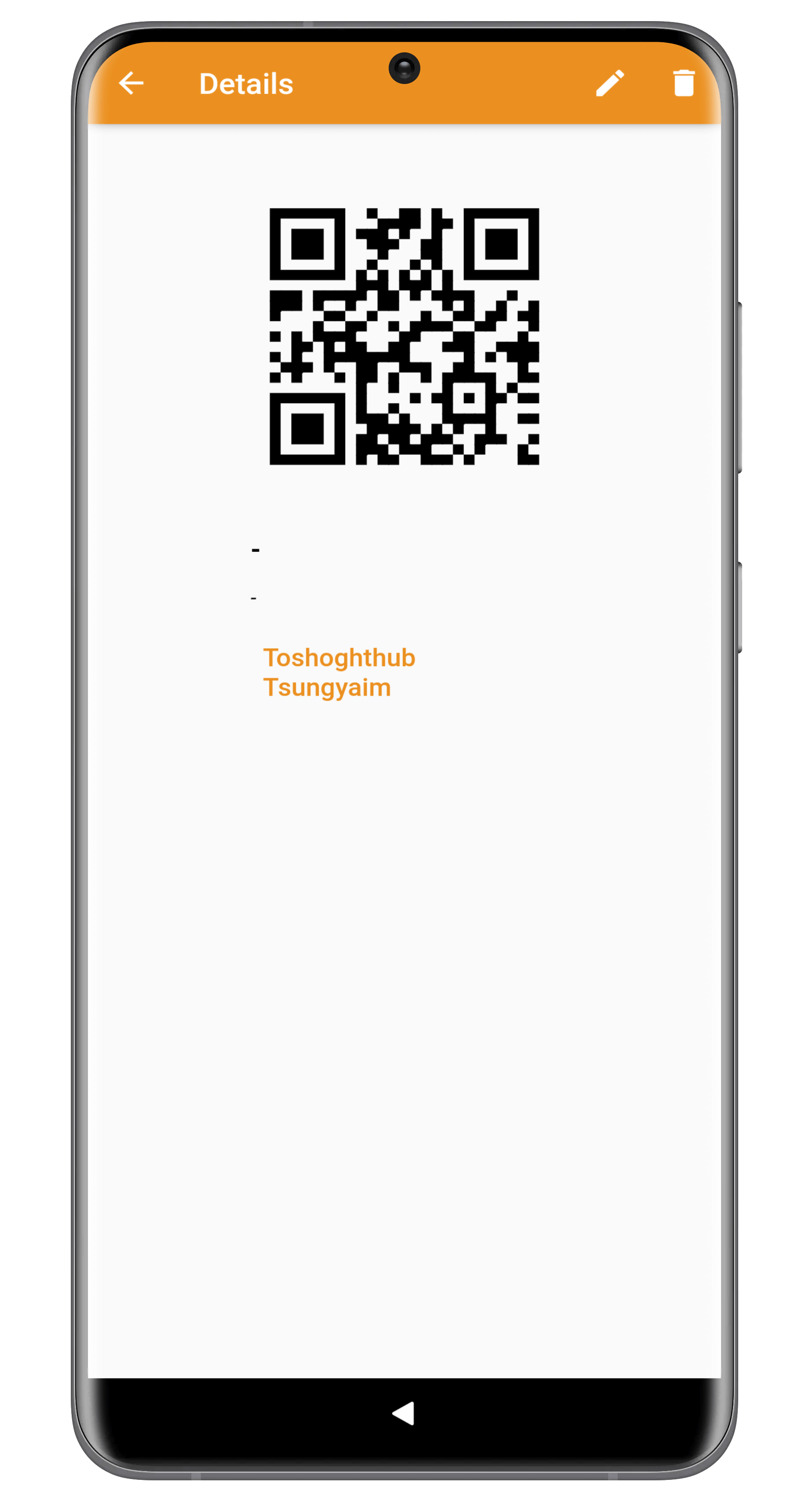 Linkaya difficult-to-spell name preview screen with QR code